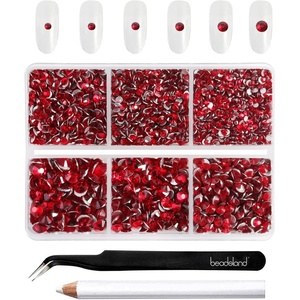 image:imageBeadsland 4300pcs Flatback RhinestonesOrange Rhinestone Nail Gems Round Crystal Rhinestones for CraftsMixed 6 Sizes with Picking Tweezers and Wax Pencil Kit SS6SS20HyacinthOrangeSiam