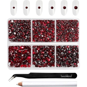 image:imageBeadsland 4300pcs Flatback RhinestonesOrange Rhinestone Nail Gems Round Crystal Rhinestones for CraftsMixed 6 Sizes with Picking Tweezers and Wax Pencil Kit SS6SS20HyacinthOrangeDark Siam