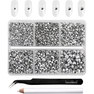 image:imageBeadsland 4300pcs Flatback RhinestonesOrange Rhinestone Nail Gems Round Crystal Rhinestones for CraftsMixed 6 Sizes with Picking Tweezers and Wax Pencil Kit SS6SS20HyacinthOrangeSilver Hematite