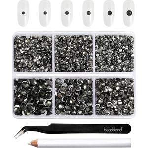 image:imageBeadsland 4300pcs Flatback RhinestonesOrange Rhinestone Nail Gems Round Crystal Rhinestones for CraftsMixed 6 Sizes with Picking Tweezers and Wax Pencil Kit SS6SS20HyacinthOrangeBlack Diamond