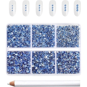 image:imageBeadsland 7200pcs Flatback RhinestonesSilver Rhinestone Nail Gems Round Crystal Rhinestones for CraftsMixed 6 Sizes with Wax Pencil Kit SS3SS10Silver HematiteLight Sapphire