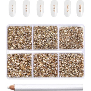 image:imageBeadsland 7200pcs Flatback RhinestonesSilver Rhinestone Nail Gems Round Crystal Rhinestones for CraftsMixed 6 Sizes with Wax Pencil Kit SS3SS10Silver HematiteGolden Shadow