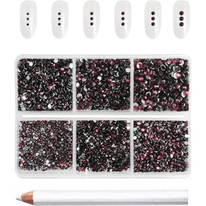 image:imageBeadsland 7200pcs Flatback RhinestonesSilver Rhinestone Nail Gems Round Crystal Rhinestones for CraftsMixed 6 Sizes with Wax Pencil Kit SS3SS10Silver HematiteAmethyst