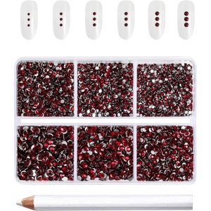 image:imageBeadsland 7200pcs Flatback RhinestonesSilver Rhinestone Nail Gems Round Crystal Rhinestones for CraftsMixed 6 Sizes with Wax Pencil Kit SS3SS10Silver HematiteDark Siam