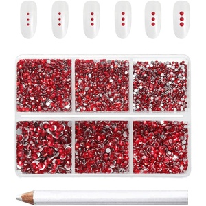 image:imageBeadsland 7200pcs Flatback RhinestonesSilver Rhinestone Nail Gems Round Crystal Rhinestones for CraftsMixed 6 Sizes with Wax Pencil Kit SS3SS10Silver HematiteSiam