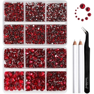 image:imageBeadsland 8300PCS Flatback Rhinestones Black Rhinestone Round Crystal Rhinestones for Crafts Mixed 10 Sizes with Wax Pencil and Tweezer Kit SS3SS30 Jet BlackSiam