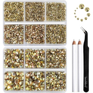 image:imageBeadsland 8300PCS Flatback Rhinestones Black Rhinestone Round Crystal Rhinestones for Crafts Mixed 10 Sizes with Wax Pencil and Tweezer Kit SS3SS30 Jet BlackMetal Sunlight