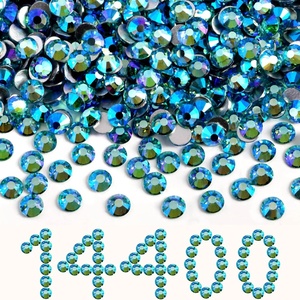 image:imageBeadsland Flatback Rhinestones Bulk14400pcs Crystal AB Rhinestones for Nails Crafts Clothes DIY Decoration Crystal AB SS20 4648mmAquamarine AB