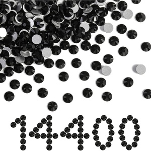 image:imageBeadsland Flatback Rhinestones Bulk14400pcs Crystal AB Rhinestones for Nails Crafts Clothes DIY Decoration Crystal AB SS20 4648mmBlack