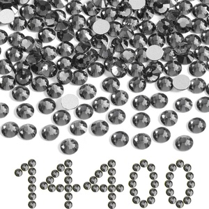 image:imageBeadsland Flatback Rhinestones Bulk14400pcs Crystal AB Rhinestones for Nails Crafts Clothes DIY Decoration Crystal AB SS20 4648mmBlack Diamond