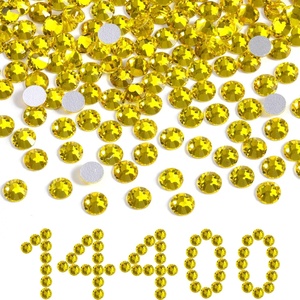 image:imageBeadsland Flatback Rhinestones Bulk14400pcs Crystal AB Rhinestones for Nails Crafts Clothes DIY Decoration Crystal AB SS20 4648mmCitrineLemon Yellow
