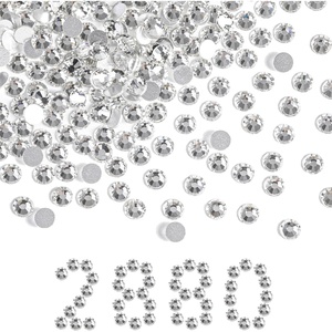 image:imageBeadsland Flatback Rhinestones Bulk14400pcs Crystal AB Rhinestones for Nails Crafts Clothes DIY Decoration Crystal AB SS20 4648mmClear