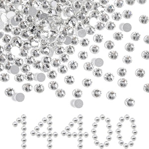 image:imageBeadsland Flatback Rhinestones Bulk14400pcs Crystal AB Rhinestones for Nails Crafts Clothes DIY Decoration Crystal AB SS20 4648mmCrystal