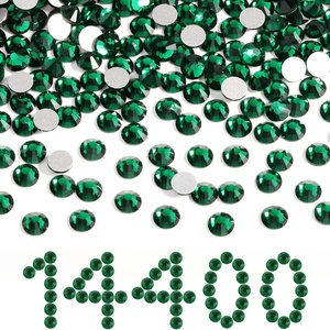 image:imageBeadsland Flatback Rhinestones Bulk14400pcs Crystal AB Rhinestones for Nails Crafts Clothes DIY Decoration Crystal AB SS20 4648mmEmerald
