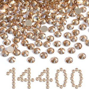 image:imageBeadsland Flatback Rhinestones Bulk14400pcs Crystal AB Rhinestones for Nails Crafts Clothes DIY Decoration Crystal AB SS20 4648mmGolden Shadow