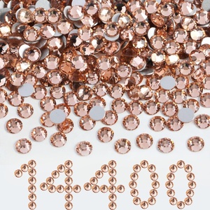 image:imageBeadsland Flatback Rhinestones Bulk14400pcs Crystal AB Rhinestones for Nails Crafts Clothes DIY Decoration Crystal AB SS20 4648mmLight Peach