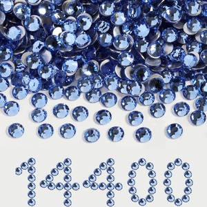 image:imageBeadsland Flatback Rhinestones Bulk14400pcs Crystal AB Rhinestones for Nails Crafts Clothes DIY Decoration Crystal AB SS20 4648mmLight Sapphire