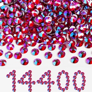 image:imageBeadsland Flatback Rhinestones Bulk14400pcs Crystal AB Rhinestones for Nails Crafts Clothes DIY Decoration Crystal AB SS20 4648mmLight Siam AB