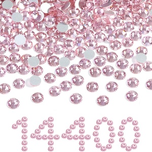 image:imageBeadsland Flatback Rhinestones Bulk14400pcs Crystal AB Rhinestones for Nails Crafts Clothes DIY Decoration Crystal AB SS20 4648mmLtRoseLtPink