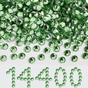 image:imageBeadsland Flatback Rhinestones Bulk14400pcs Crystal AB Rhinestones for Nails Crafts Clothes DIY Decoration Crystal AB SS20 4648mmPeridot