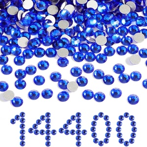 image:imageBeadsland Flatback Rhinestones Bulk14400pcs Crystal AB Rhinestones for Nails Crafts Clothes DIY Decoration Crystal AB SS20 4648mmSapphire