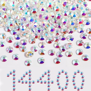 image:imageBeadsland Flatback Rhinestones Bulk14400pcs Crystal AB Rhinestones for Nails Crafts Clothes DIY Decoration Crystal AB SS20 4648mmTransparent AB
