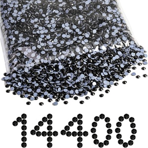 image:imageBeadsland Hotfix Rhinestones Bulk 14400PCS Crystal Hot Fix Rhinestones for Crafts Clothes DIY Decoration Crystal SS20 4648mmBlack