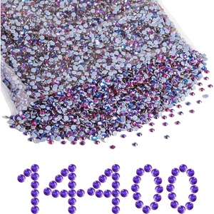 image:imageBeadsland Hotfix Rhinestones Bulk 14400PCS Crystal Hot Fix Rhinestones for Crafts Clothes DIY Decoration Crystal SS20 4648mmPurple Velvet