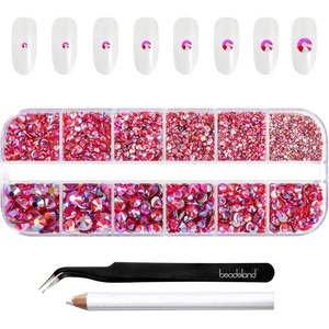 image:imageBeadsland Rhinestones for Makeup8 Sizes 2500pcs Red Flatback Rhinestones Eye Gems for Nails Crafts with Tweezers and Wax PencilSiamSS4SS30Hyacinth AB