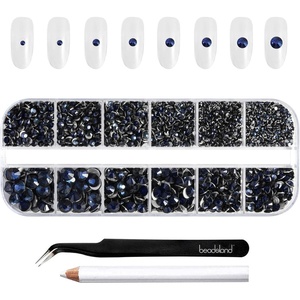 image:imageBeadsland Rhinestones for Makeup8 Sizes 2500pcs Red Flatback Rhinestones Eye Gems for Nails Crafts with Tweezers and Wax PencilSiamSS4SS30Montana