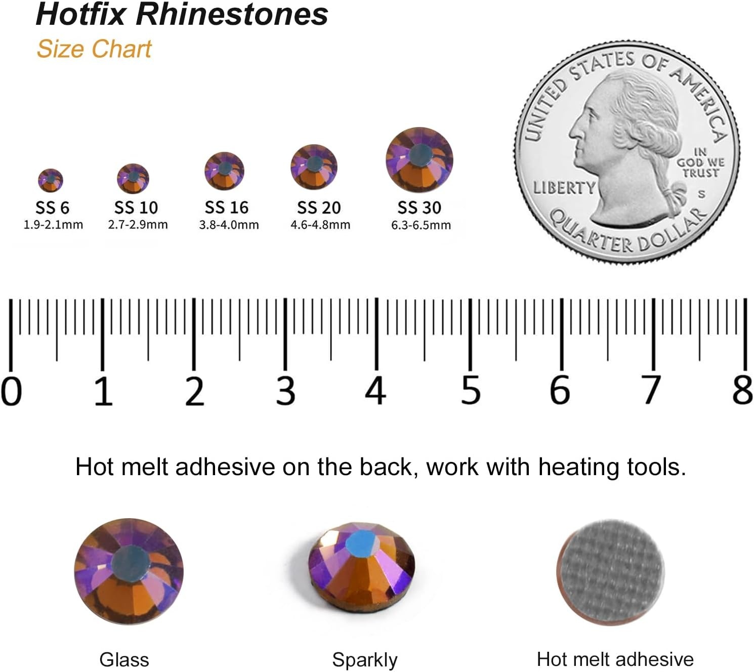 image:image6000PCS Hotfix Rhinestones Bulk Clear Rhinestones for Crafts ClothesHotfix Crystals DIY Decoration SS10 2729mmLtColorado Topaz AB