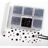 image:imageBEADSLAND Hotfix Rhinestones 4000 PCS AB Rhinestones for Clothes Crafts Mixed 6 Sizes with Wax Pencil and Tweezers Kit SS6SS30 Crystal ABAmethyst