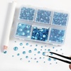 image:imageBEADSLAND Hotfix Rhinestones 4000 PCS AB Rhinestones for Clothes Crafts Mixed 6 Sizes with Wax Pencil and Tweezers Kit SS6SS30 Crystal ABAquamarine