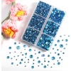 image:imageBEADSLAND Hotfix Rhinestones 4000 PCS AB Rhinestones for Clothes Crafts Mixed 6 Sizes with Wax Pencil and Tweezers Kit SS6SS30 Crystal ABAquamarine
