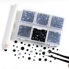 image:imageBEADSLAND Hotfix Rhinestones 4000 PCS AB Rhinestones for Clothes Crafts Mixed 6 Sizes with Wax Pencil and Tweezers Kit SS6SS30 Crystal ABBlack