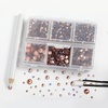 image:imageBEADSLAND Hotfix Rhinestones 4000 PCS AB Rhinestones for Clothes Crafts Mixed 6 Sizes with Wax Pencil and Tweezers Kit SS6SS30 Crystal ABChampagne