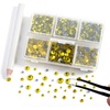 image:imageBEADSLAND Hotfix Rhinestones 4000 PCS AB Rhinestones for Clothes Crafts Mixed 6 Sizes with Wax Pencil and Tweezers Kit SS6SS30 Crystal ABCitrine