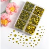 image:imageBEADSLAND Hotfix Rhinestones 4000 PCS AB Rhinestones for Clothes Crafts Mixed 6 Sizes with Wax Pencil and Tweezers Kit SS6SS30 Crystal ABCitrine