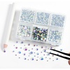 image:imageBEADSLAND Hotfix Rhinestones 4000 PCS AB Rhinestones for Clothes Crafts Mixed 6 Sizes with Wax Pencil and Tweezers Kit SS6SS30 Crystal ABCrystal AB