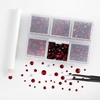 image:imageBEADSLAND Hotfix Rhinestones 4000 PCS AB Rhinestones for Clothes Crafts Mixed 6 Sizes with Wax Pencil and Tweezers Kit SS6SS30 Crystal ABDark Siam