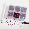 image:imageBEADSLAND Hotfix Rhinestones 4000 PCS AB Rhinestones for Clothes Crafts Mixed 6 Sizes with Wax Pencil and Tweezers Kit SS6SS30 Crystal ABFuchsia
