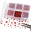 image:imageBEADSLAND Hotfix Rhinestones 4000 PCS AB Rhinestones for Clothes Crafts Mixed 6 Sizes with Wax Pencil and Tweezers Kit SS6SS30 Crystal ABHyacinth