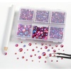 image:imageBEADSLAND Hotfix Rhinestones 4000 PCS AB Rhinestones for Clothes Crafts Mixed 6 Sizes with Wax Pencil and Tweezers Kit SS6SS30 Crystal ABHyacinth AB