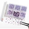 image:imageBEADSLAND Hotfix Rhinestones 4000 PCS AB Rhinestones for Clothes Crafts Mixed 6 Sizes with Wax Pencil and Tweezers Kit SS6SS30 Crystal ABLight Pink