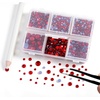 image:imageBEADSLAND Hotfix Rhinestones 4000 PCS AB Rhinestones for Clothes Crafts Mixed 6 Sizes with Wax Pencil and Tweezers Kit SS6SS30 Crystal ABLight Siam