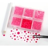 image:imageBEADSLAND Hotfix Rhinestones 4000 PCS AB Rhinestones for Clothes Crafts Mixed 6 Sizes with Wax Pencil and Tweezers Kit SS6SS30 Crystal ABNeon Rose