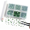 image:imageBEADSLAND Hotfix Rhinestones 4000 PCS AB Rhinestones for Clothes Crafts Mixed 6 Sizes with Wax Pencil and Tweezers Kit SS6SS30 Crystal ABPeridot