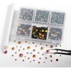 image:imageBEADSLAND Hotfix Rhinestones 4000 PCS AB Rhinestones for Clothes Crafts Mixed 6 Sizes with Wax Pencil and Tweezers Kit SS6SS30 Crystal ABRainbow