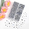 image:imageBEADSLAND Hotfix Rhinestones 4000 PCS AB Rhinestones for Clothes Crafts Mixed 6 Sizes with Wax Pencil and Tweezers Kit SS6SS30 Crystal ABSilver Hematite