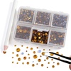 image:imageBEADSLAND Hotfix Rhinestones 4000 PCS AB Rhinestones for Clothes Crafts Mixed 6 Sizes with Wax Pencil and Tweezers Kit SS6SS30 Crystal ABTopaz